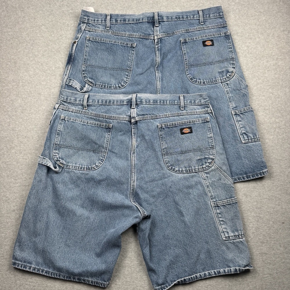 Dickies Carpenter Shorts Mens 42 Blue Denim Jean Utility Workwear Streetwear